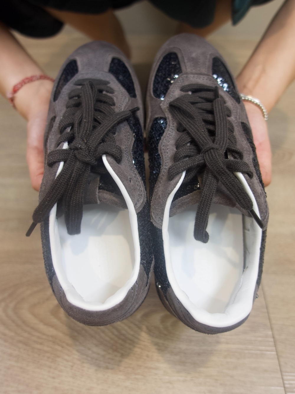 ALOHAS Gray and Black Suede Lace-Up Sneakers - Picture 5 of 8